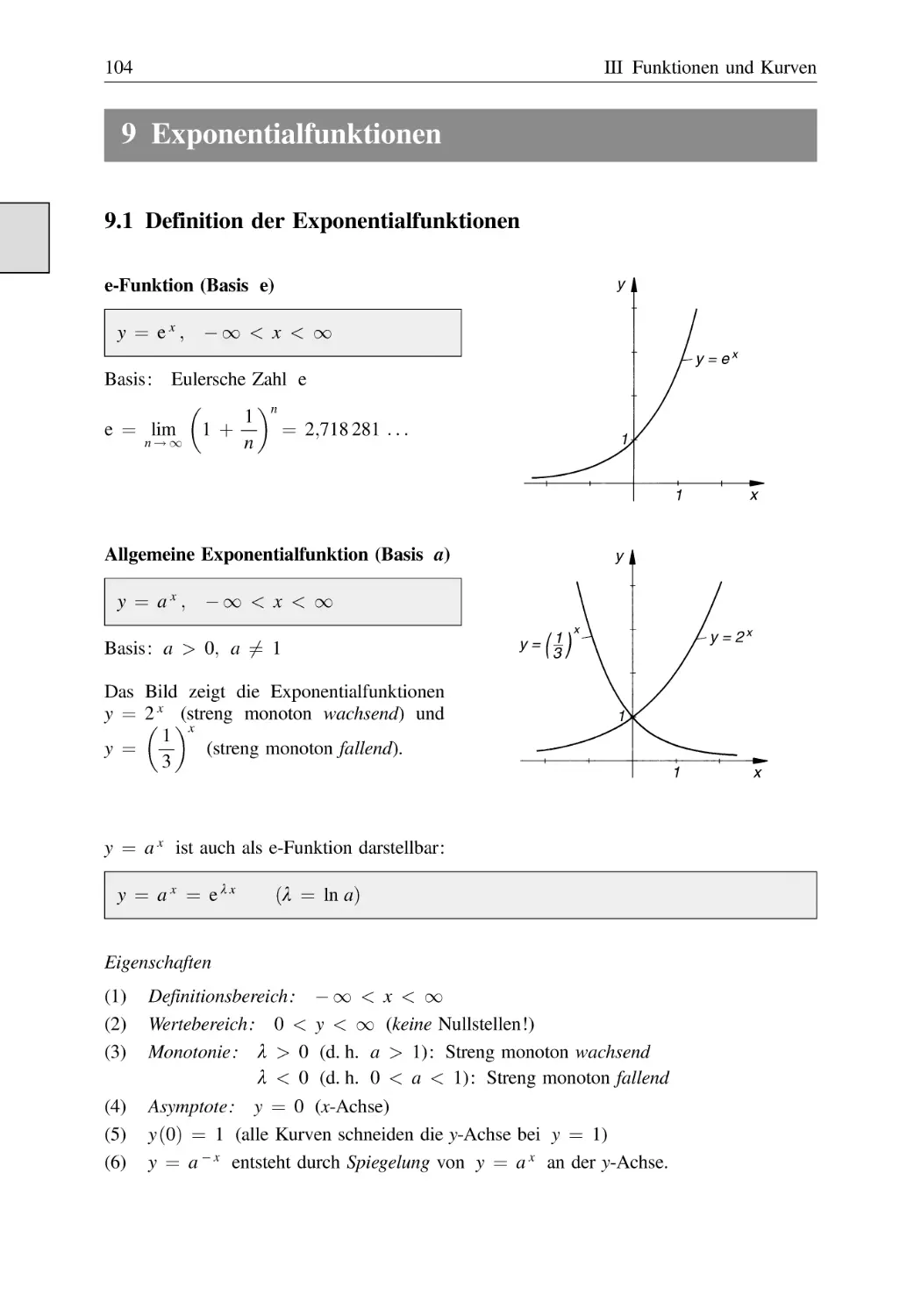 9 Exponentialfunktionen
9.1 Definition der Exponentialfunktionen