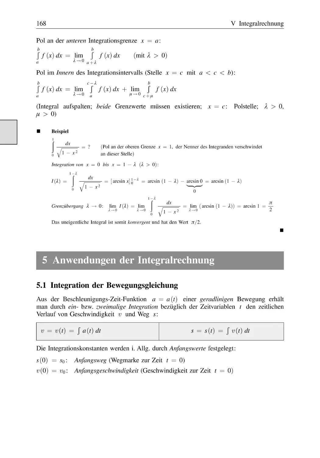 5 Anwendungen der Integralrechnung
5.1 Integration der Bewegungsgleichung