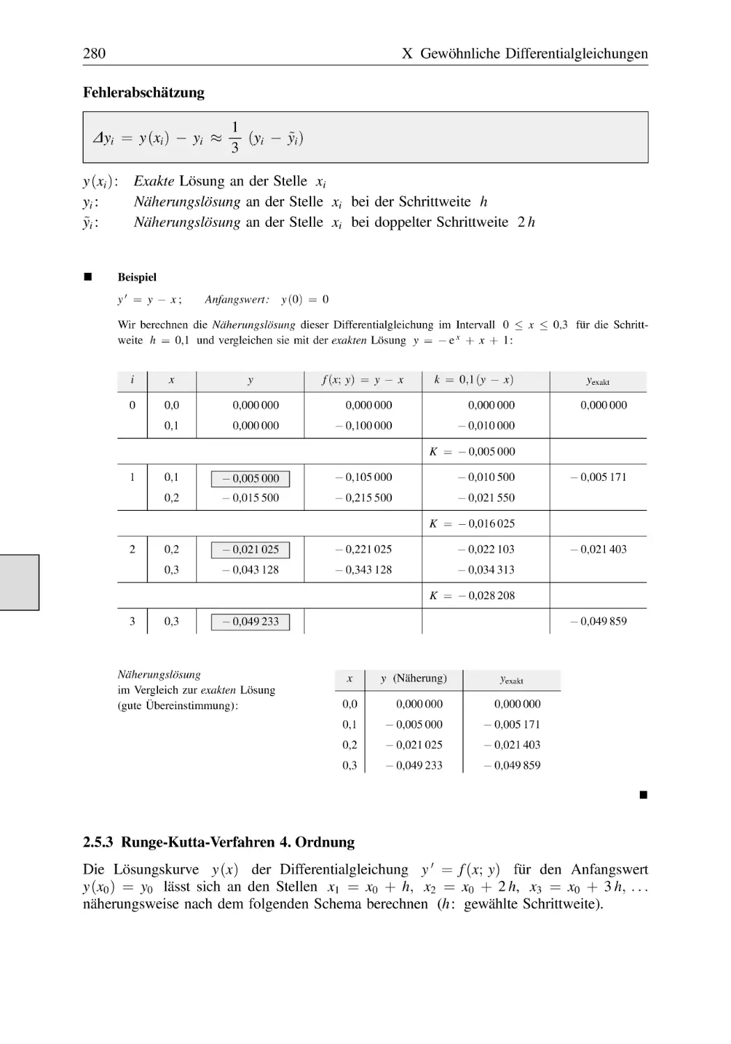 2.5.3 Runge-Kutta-Verfahren 4. Ordnung