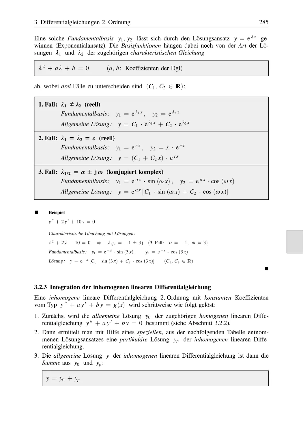 3.2.3 Integration der inhomogenen linearen Differentialgleichung