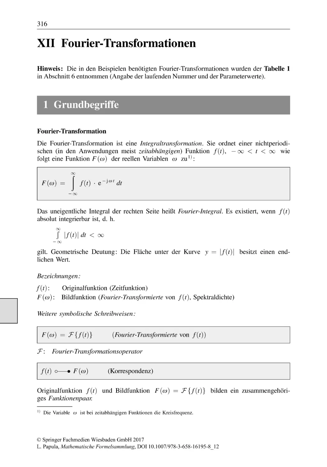 Fourier-Transformationen
1 Grundbegriffe