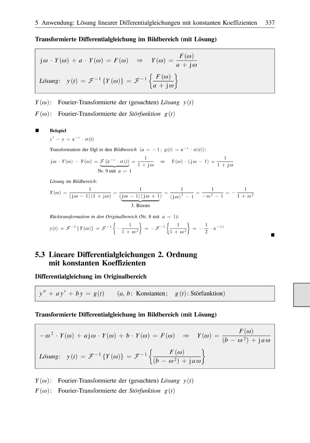 5.3 Lineare Differentialgleichungen 2. Ordnung mit konstanten Koeffizienten