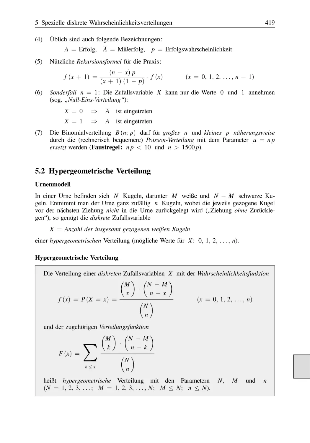 5.2 Hypergeometrische Verteilung