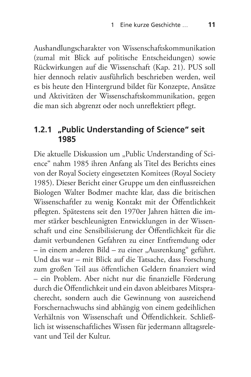 1.2.1 „Public Understanding of Science“ seit 1985