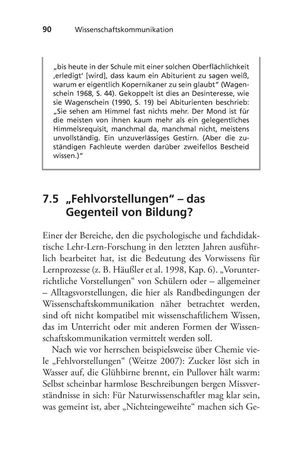 7.5 „Fehlvorstellungen“ – das Gegenteil von Bildung?