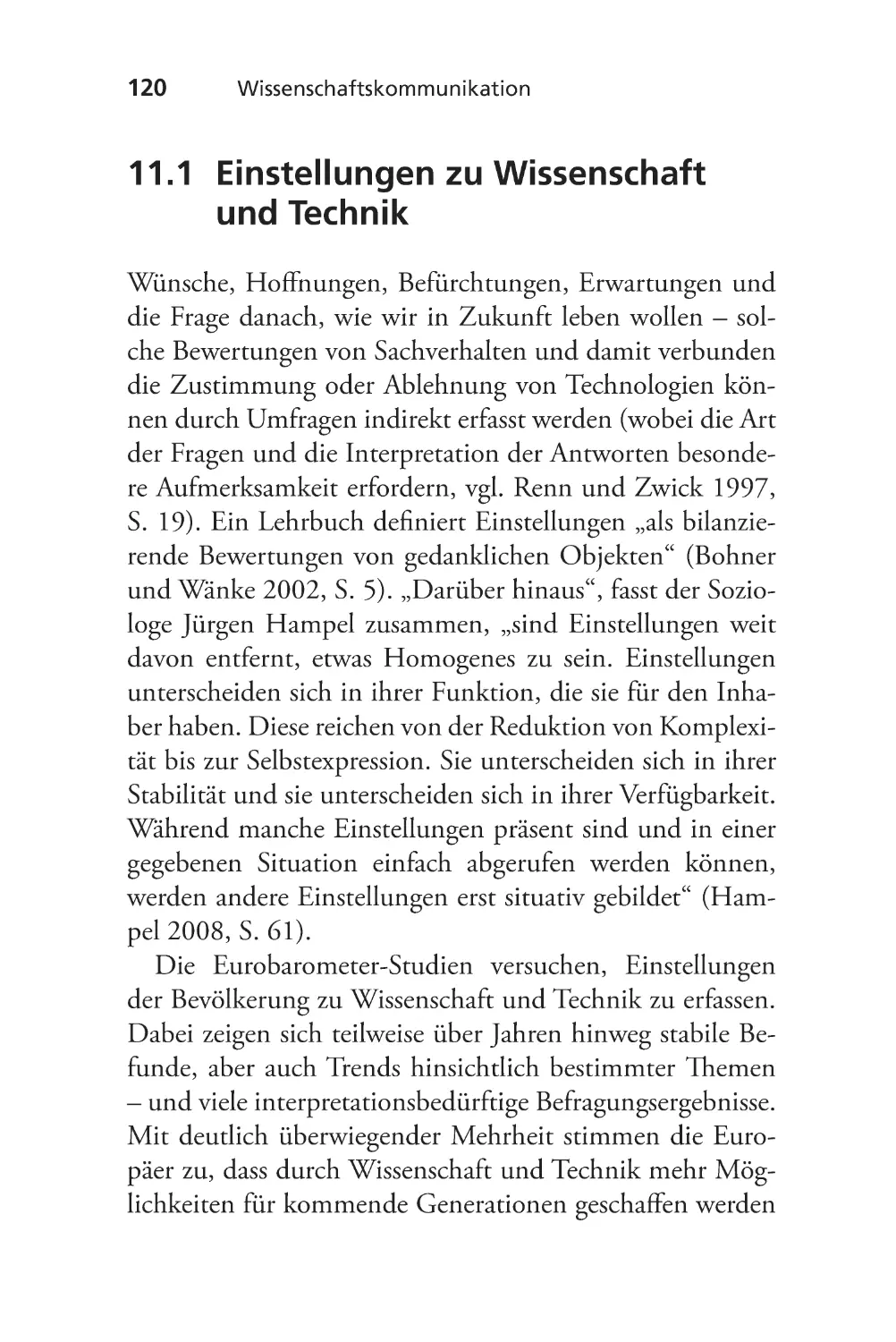 11.1 Einstellungen zu Wissenschaft und Technik