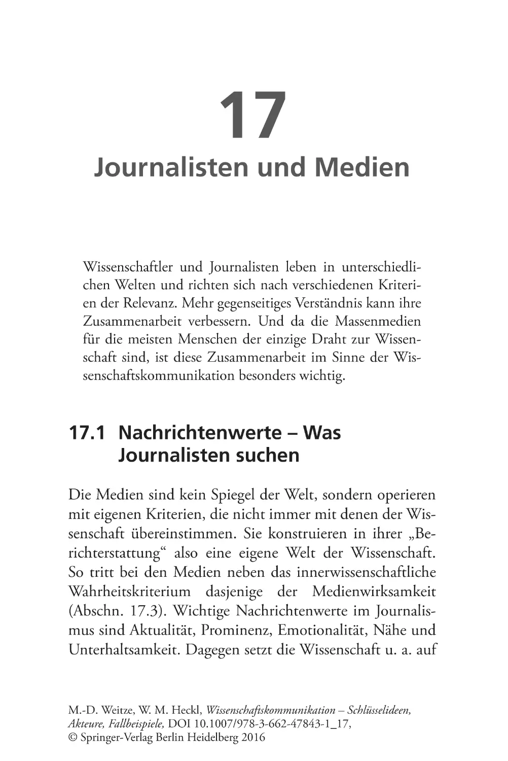 Kapitel-17
Journalisten und Medien
17.1 Nachrichtenwerte – Was Journalisten suchen