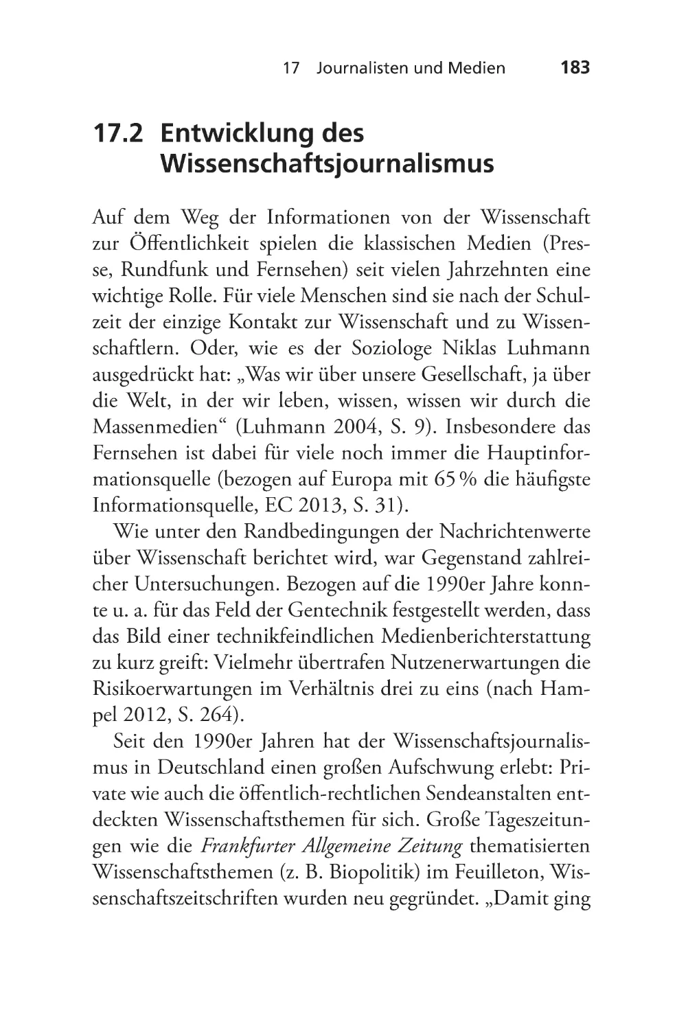 17.2 Entwicklung des Wissenschaftsjournalismus