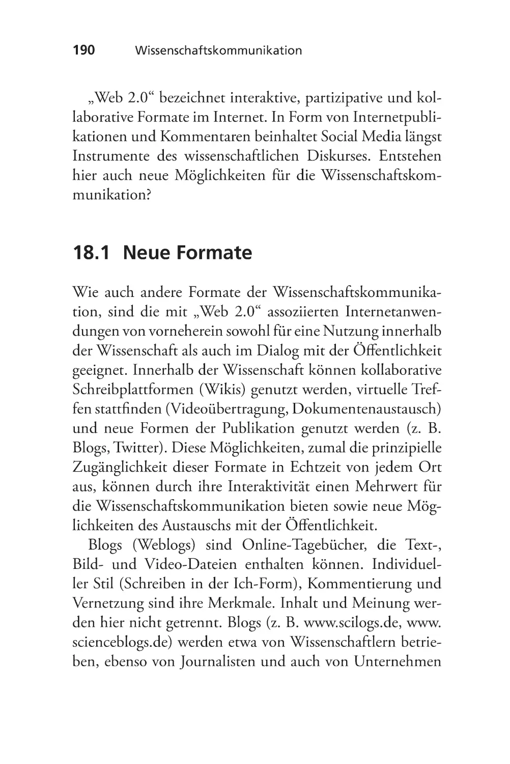 18.1 Neue Formate