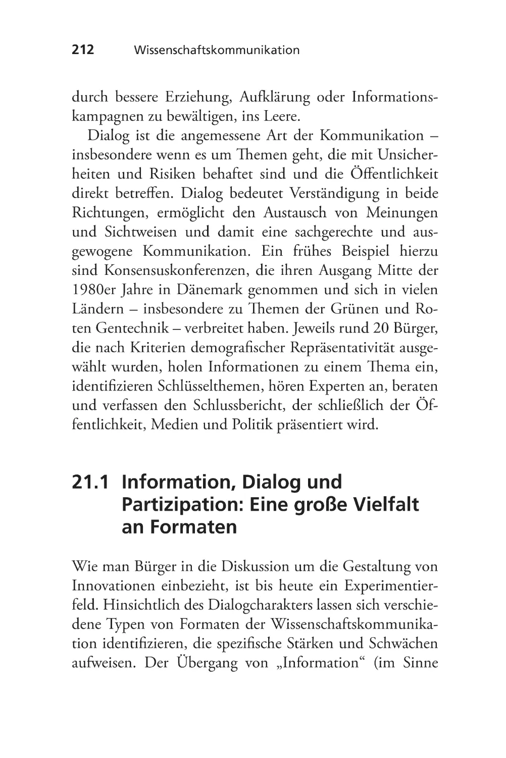 21.1 Information, Dialog und Partizipation