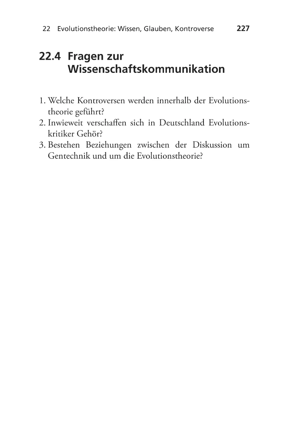 22.4 Fragen zur Wissenschaftskommunikation