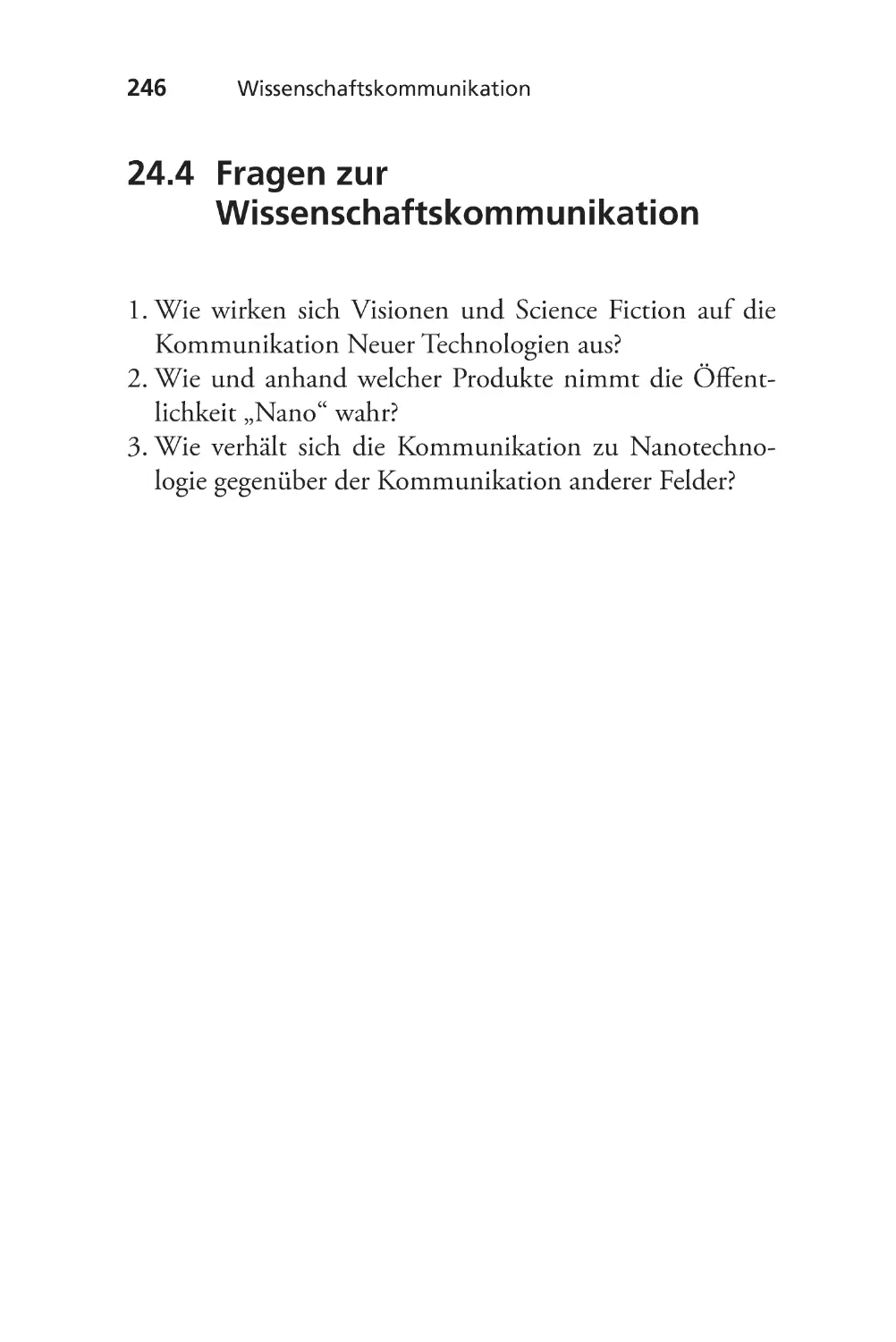 24.4 Fragen zur Wissenschaftskommunikation