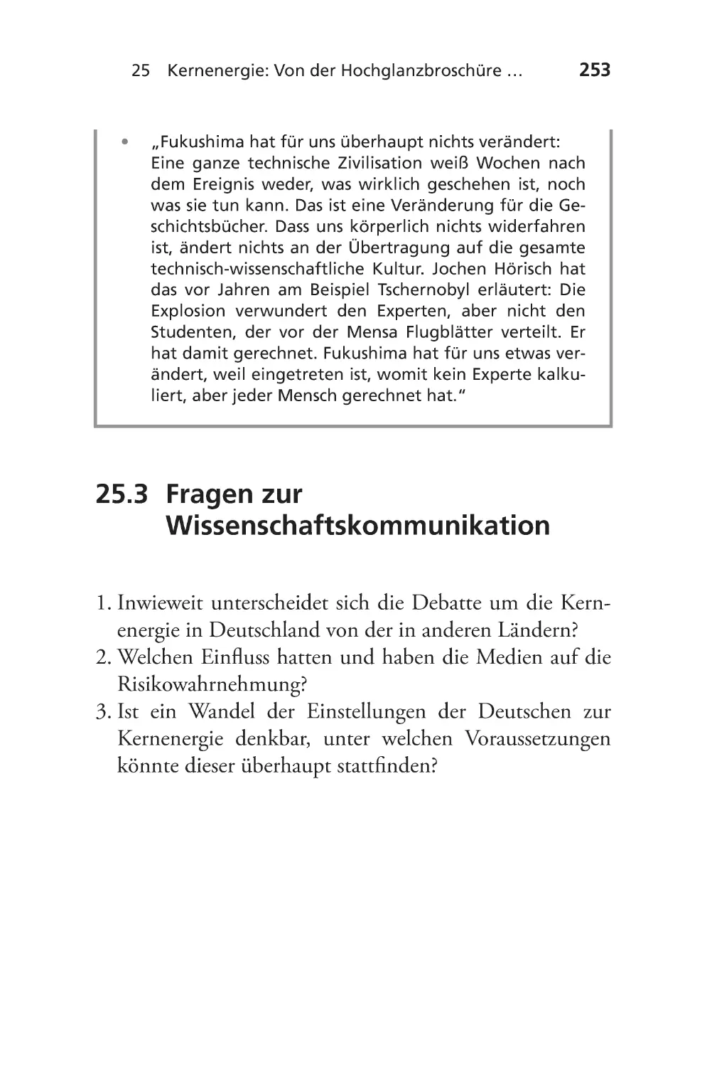 25.3 Fragen zur Wissenschaftskommunikation