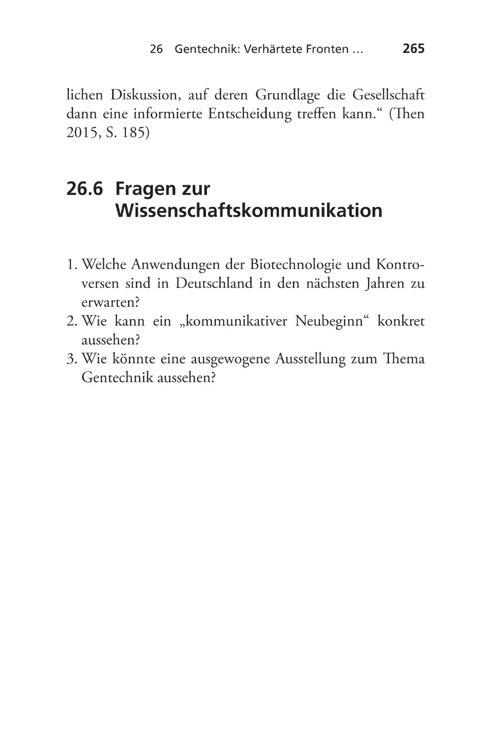 26.6 Fragen zur Wissenschaftskommunikation