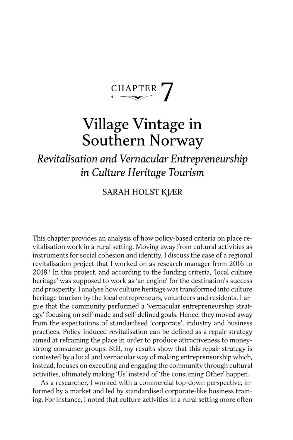 Chapter 7. Village Vintage in Southern Norway