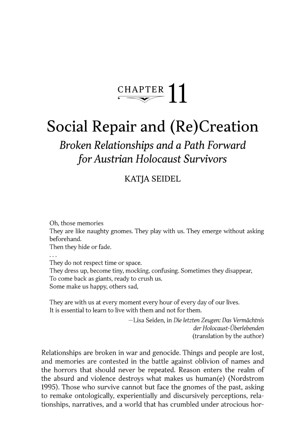 Chapter 11. Social Repair and (Re)Creation