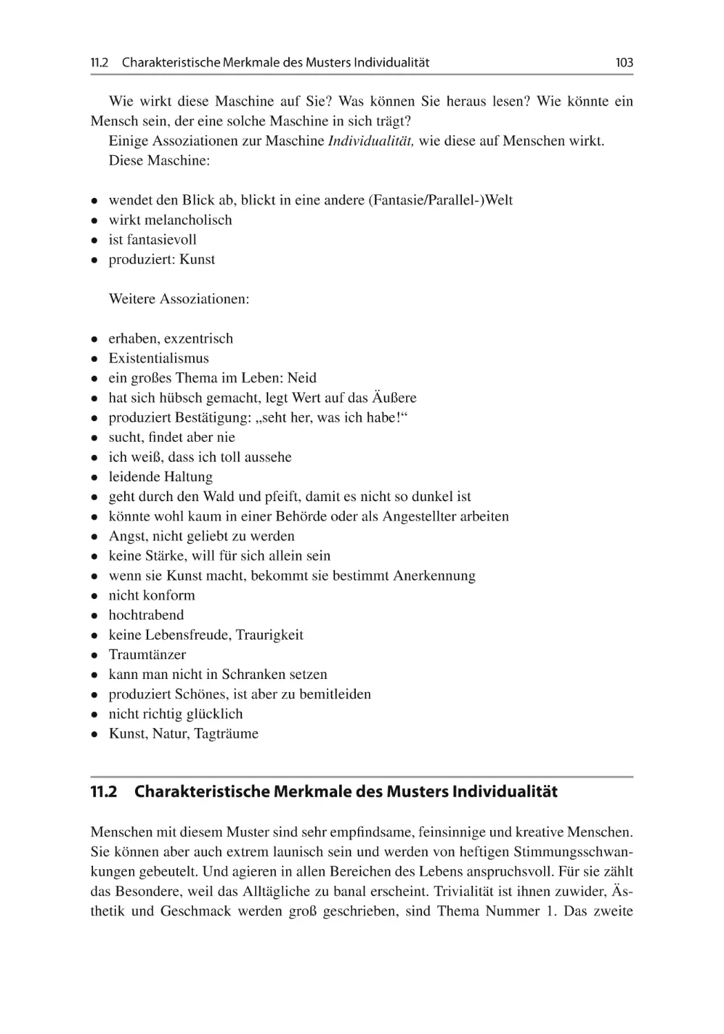 11.2 Charakteristische Merkmale des Musters Individualität