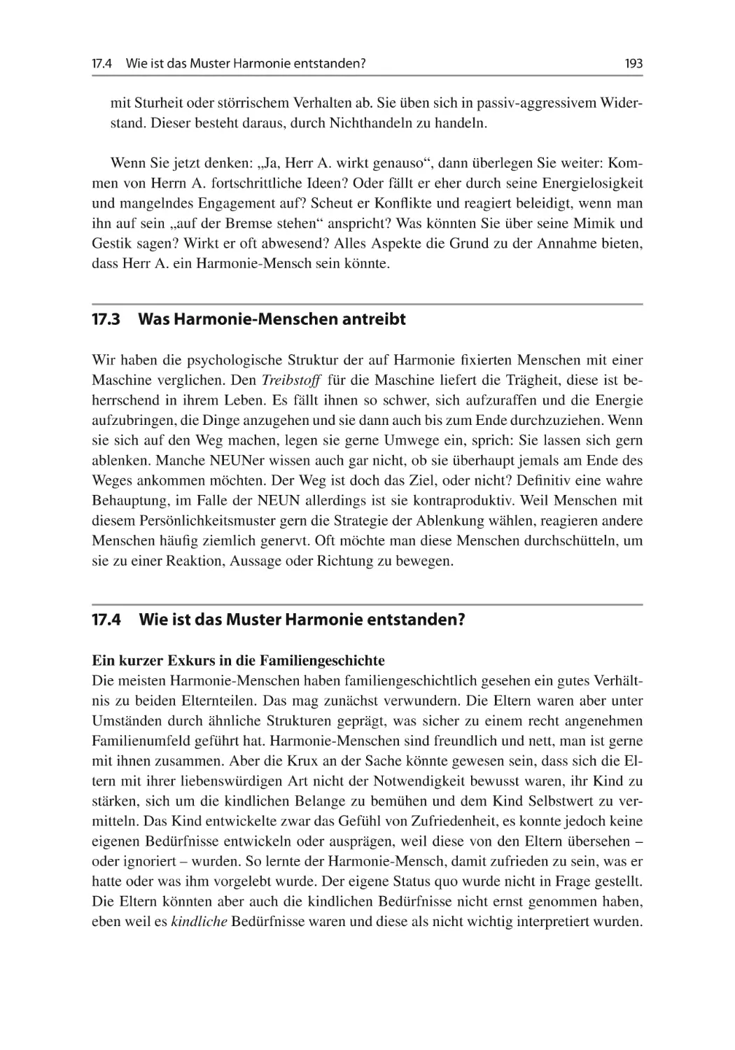 17.3 Was Harmonie-Menschen antreibt
17.4 Wie ist das Muster Harmonie entstanden?