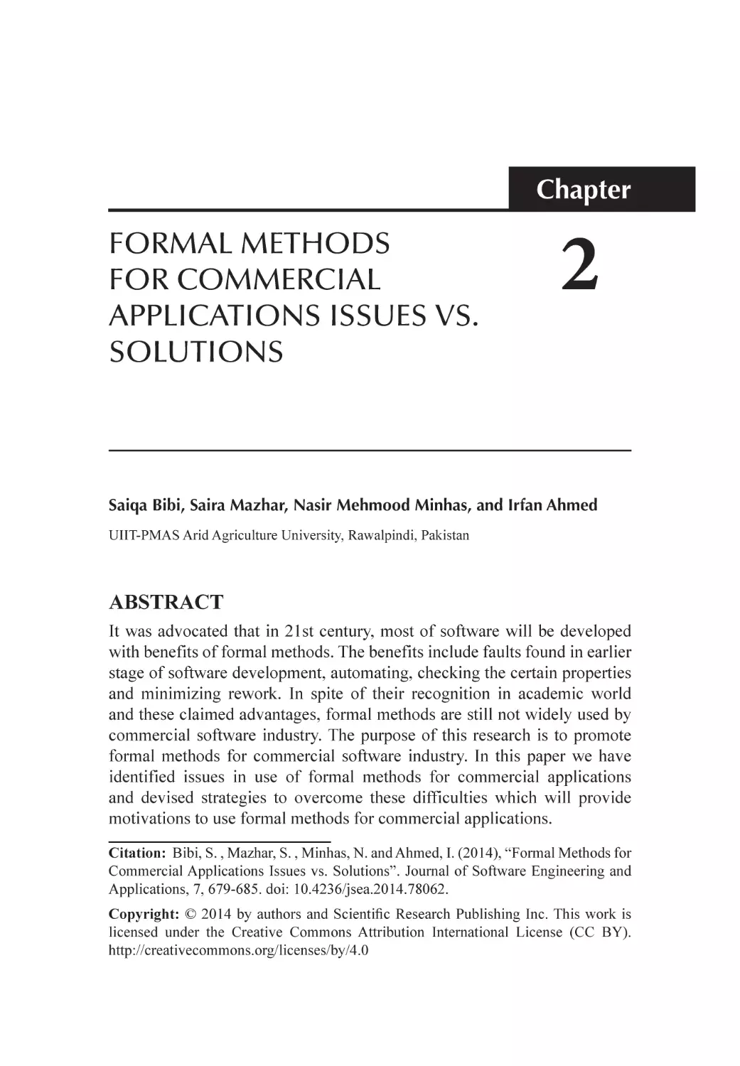 Chapter 2 Formal Methods for Commercial Applications Issues vs. Solutions
Abstract