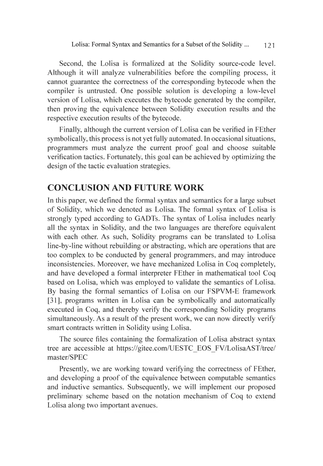 Conclusion and Future Work