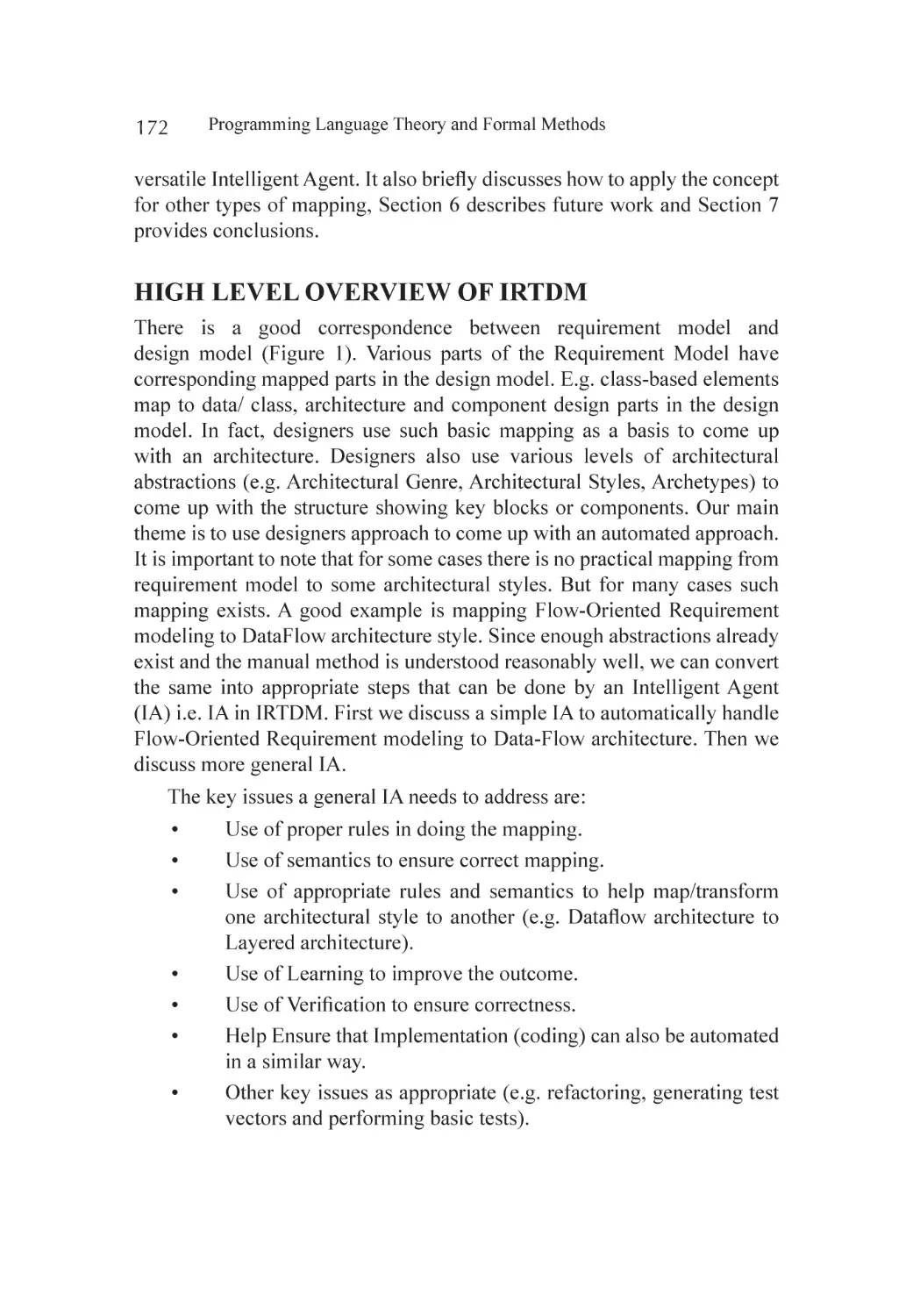 High Level Overview of IRTDM