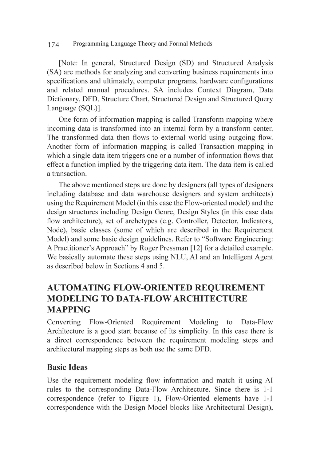 Automating Flow-Oriented Requirement Modeling to Data-Flow Architecture Mapping