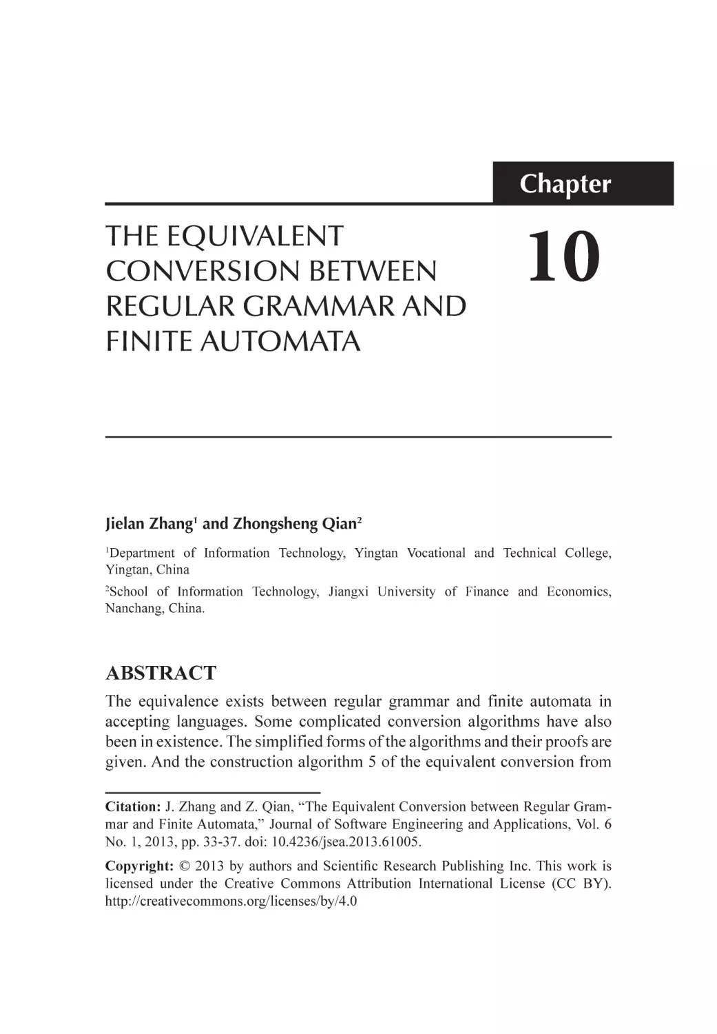 Chapter 10 The Equivalent Conversion between Regular Grammar and Finite Automata
Abstract