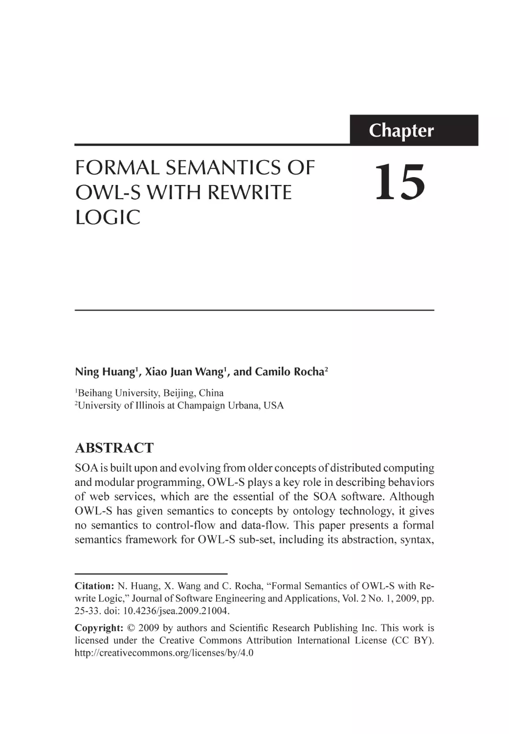 Chapter 15 Formal Semantics of OWL-S with Rewrite Logic
Abstract