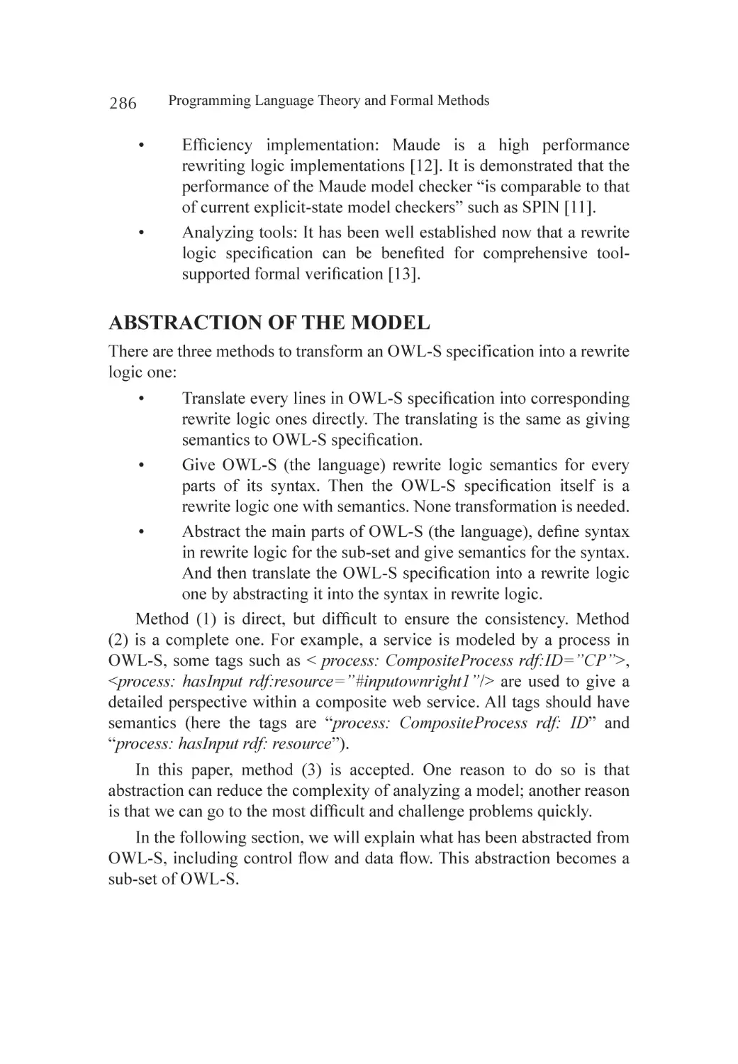 Abstraction of the Model