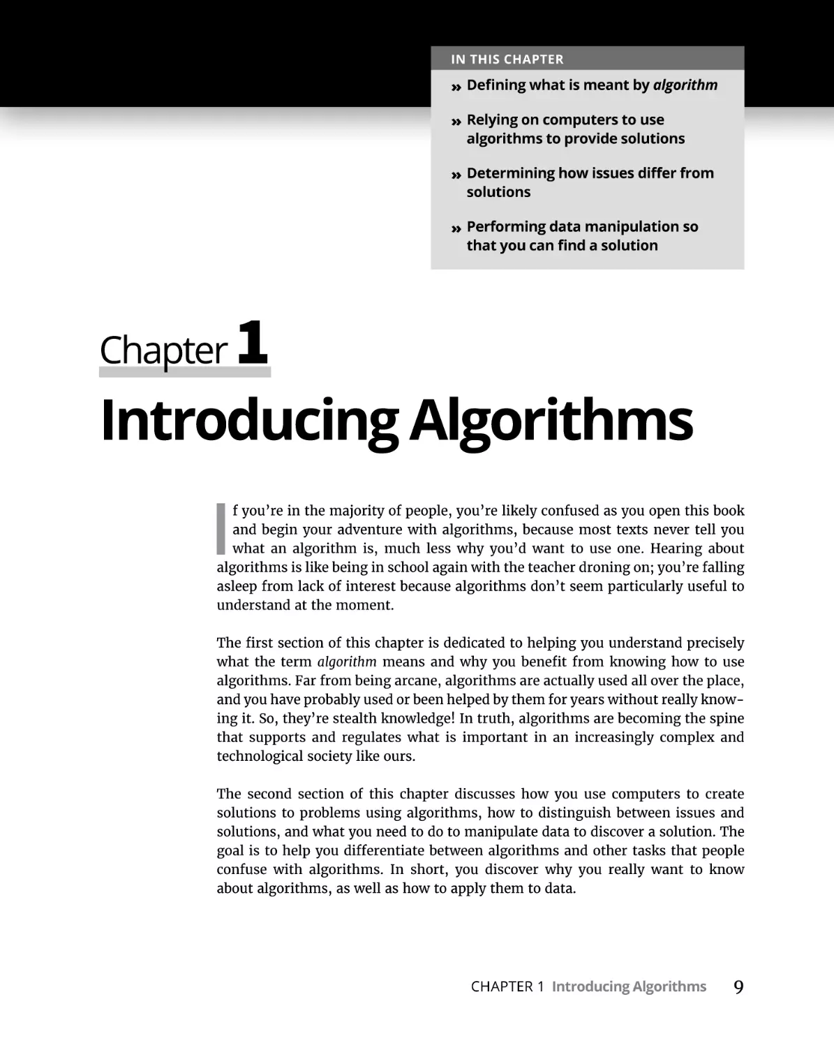 Chapter 1 Introducing Algorithms