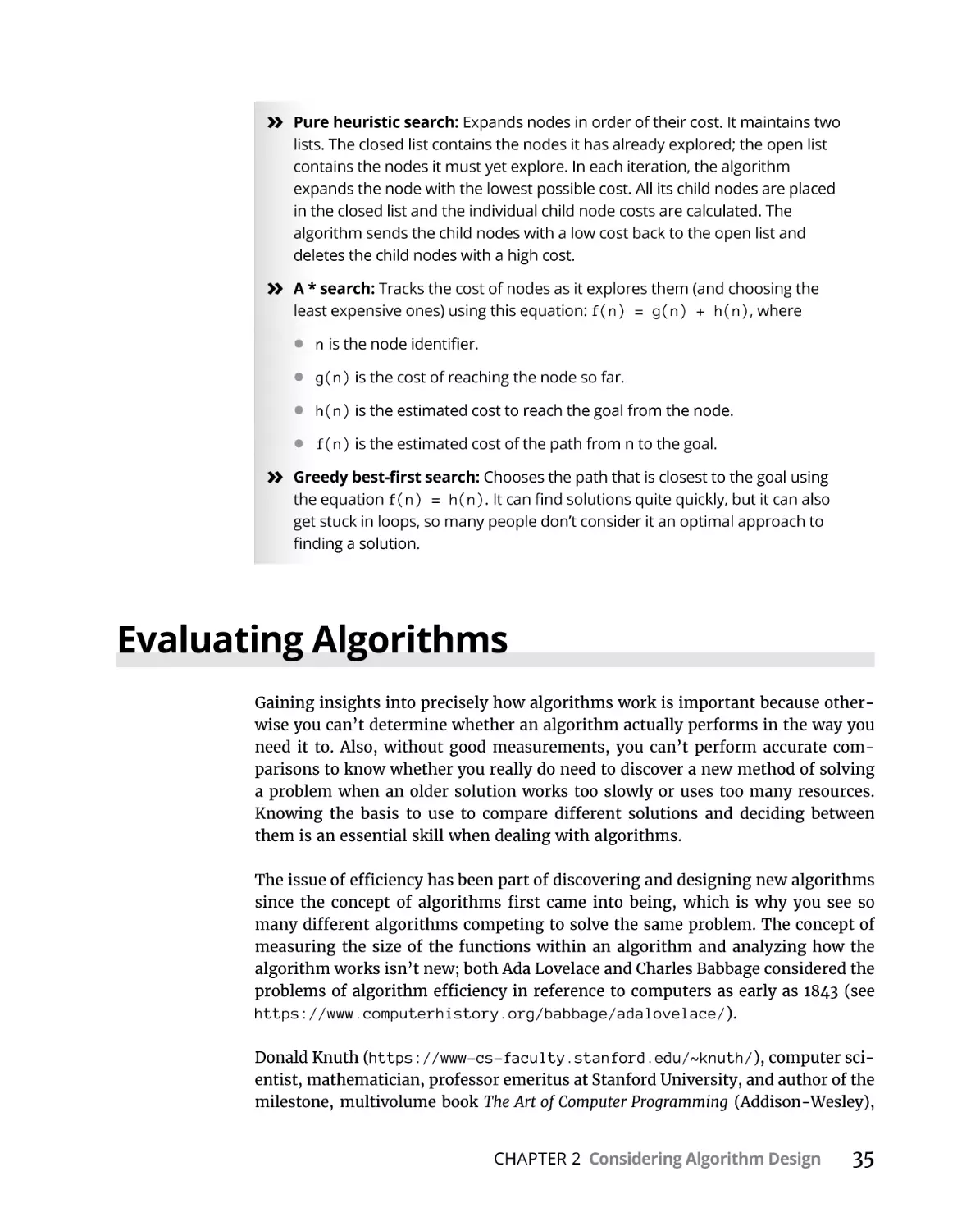 Evaluating Algorithms