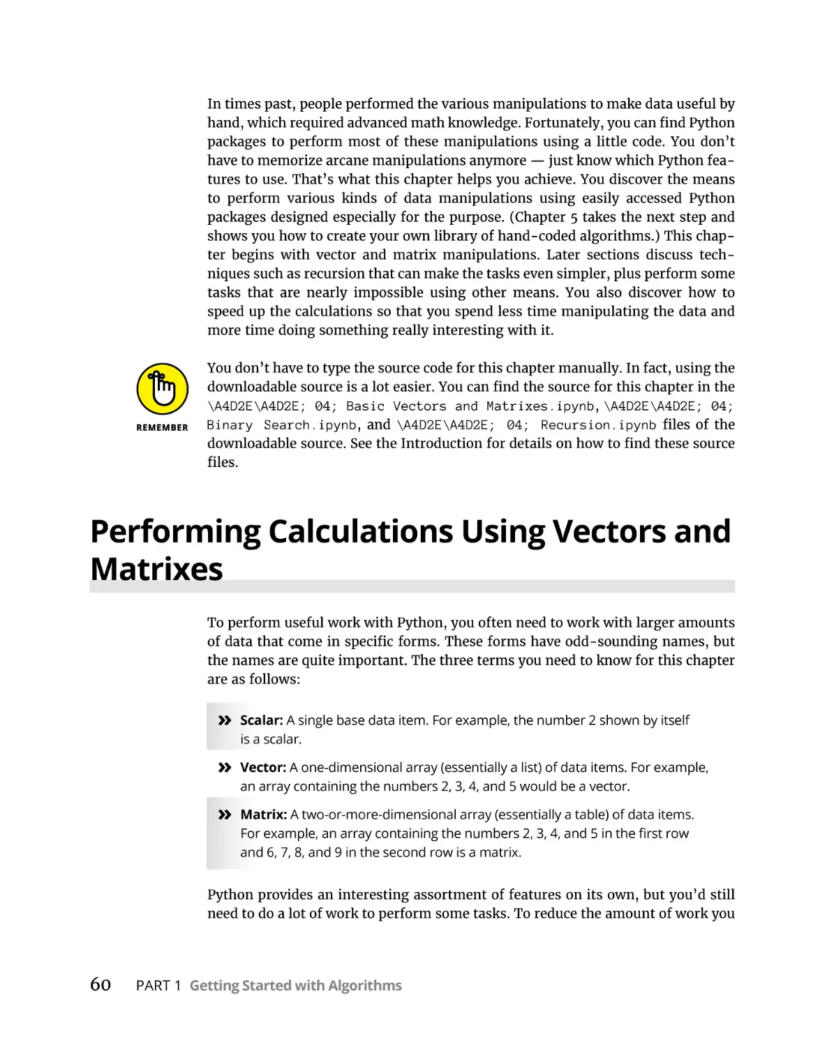 Performing Calculations Using Vectors and Matrixes