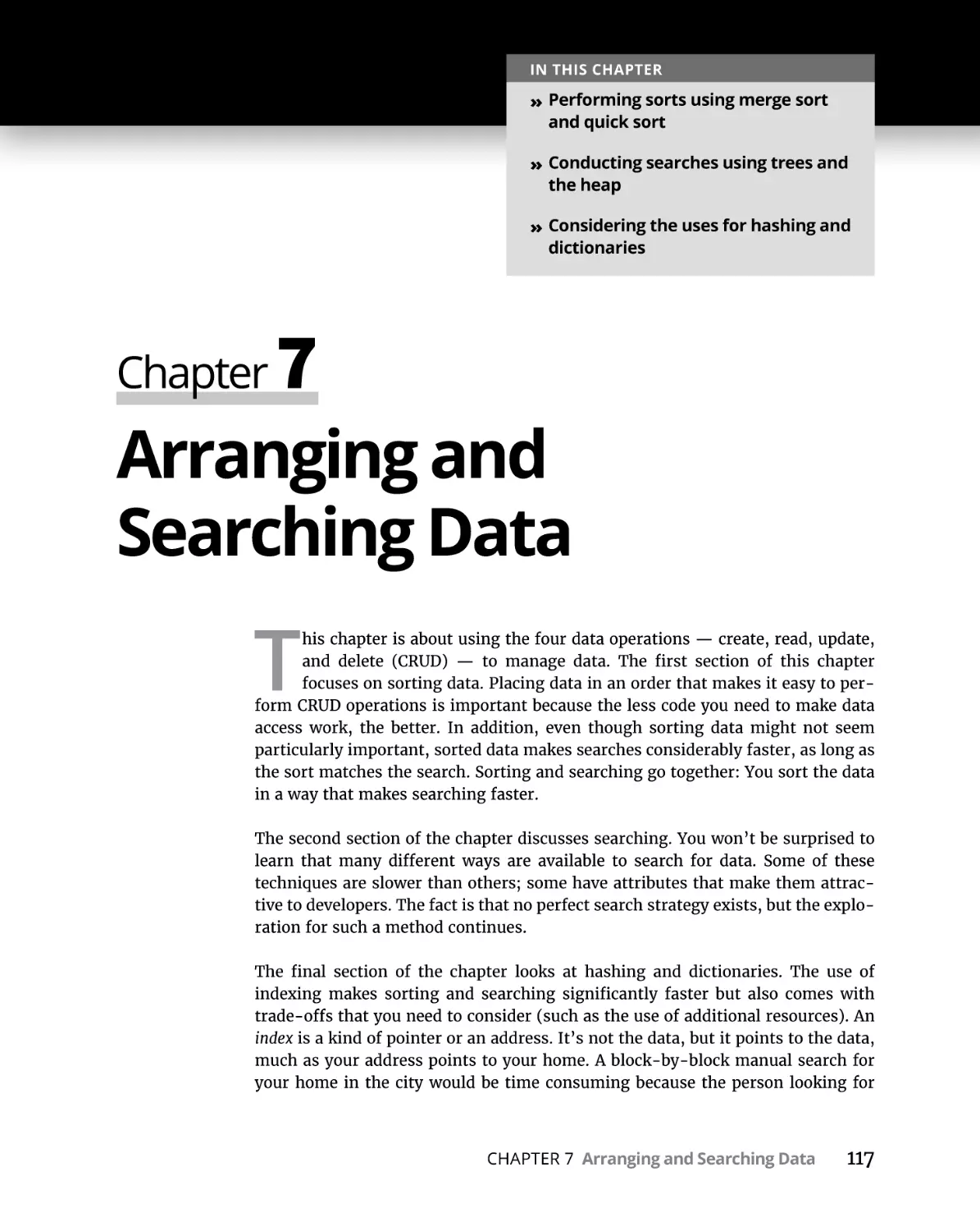 Chapter 7 Arranging and Searching Data