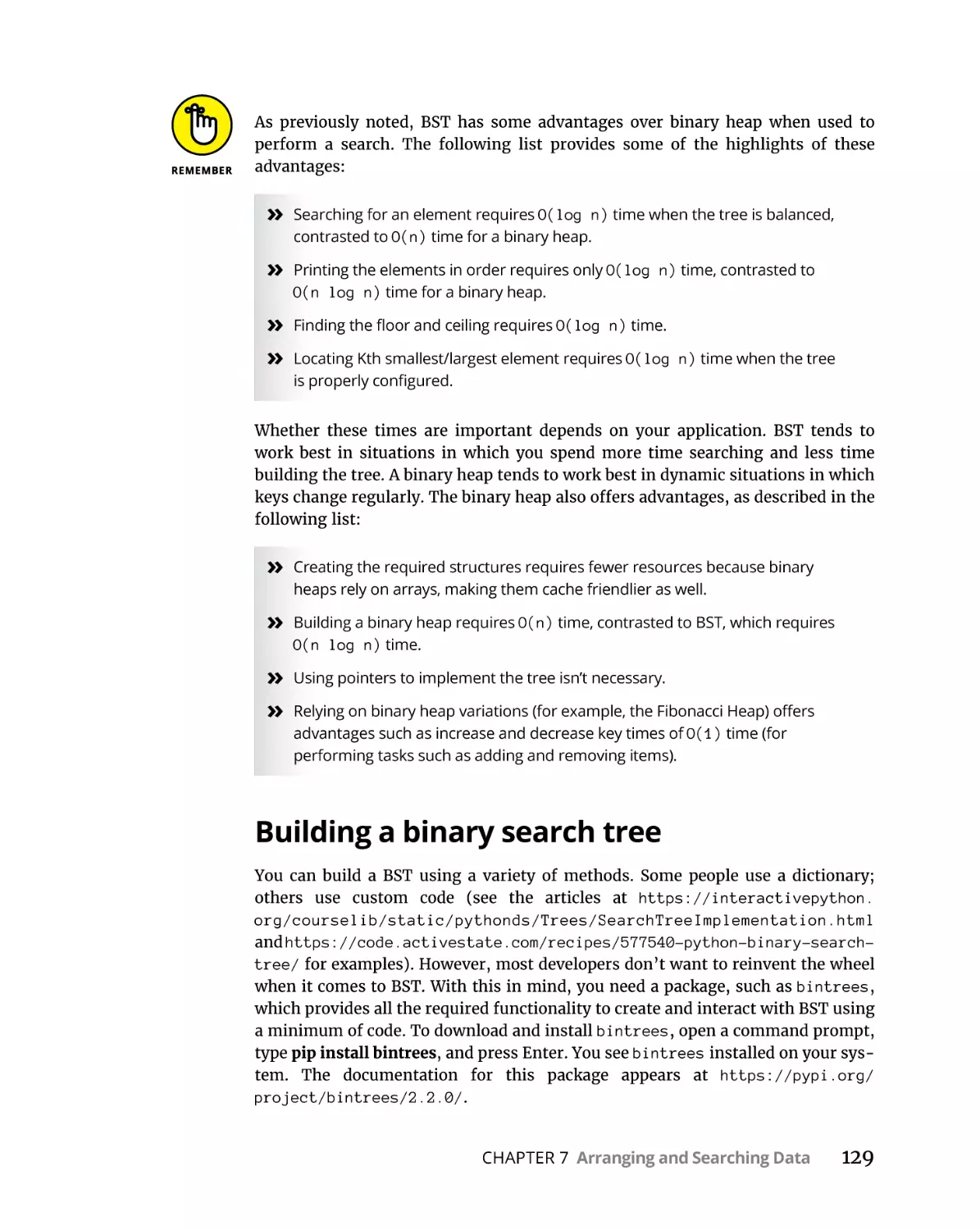 Building a binary search tree
