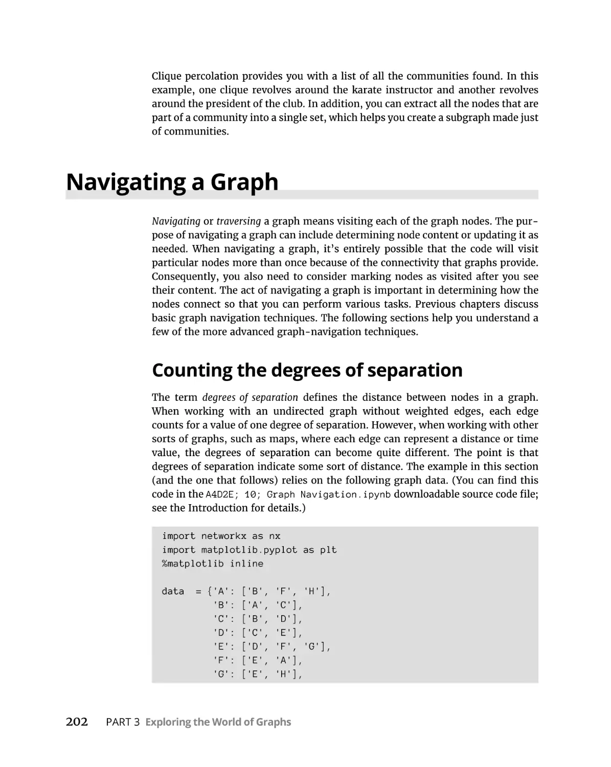 Navigating a Graph
Counting the degrees of separation