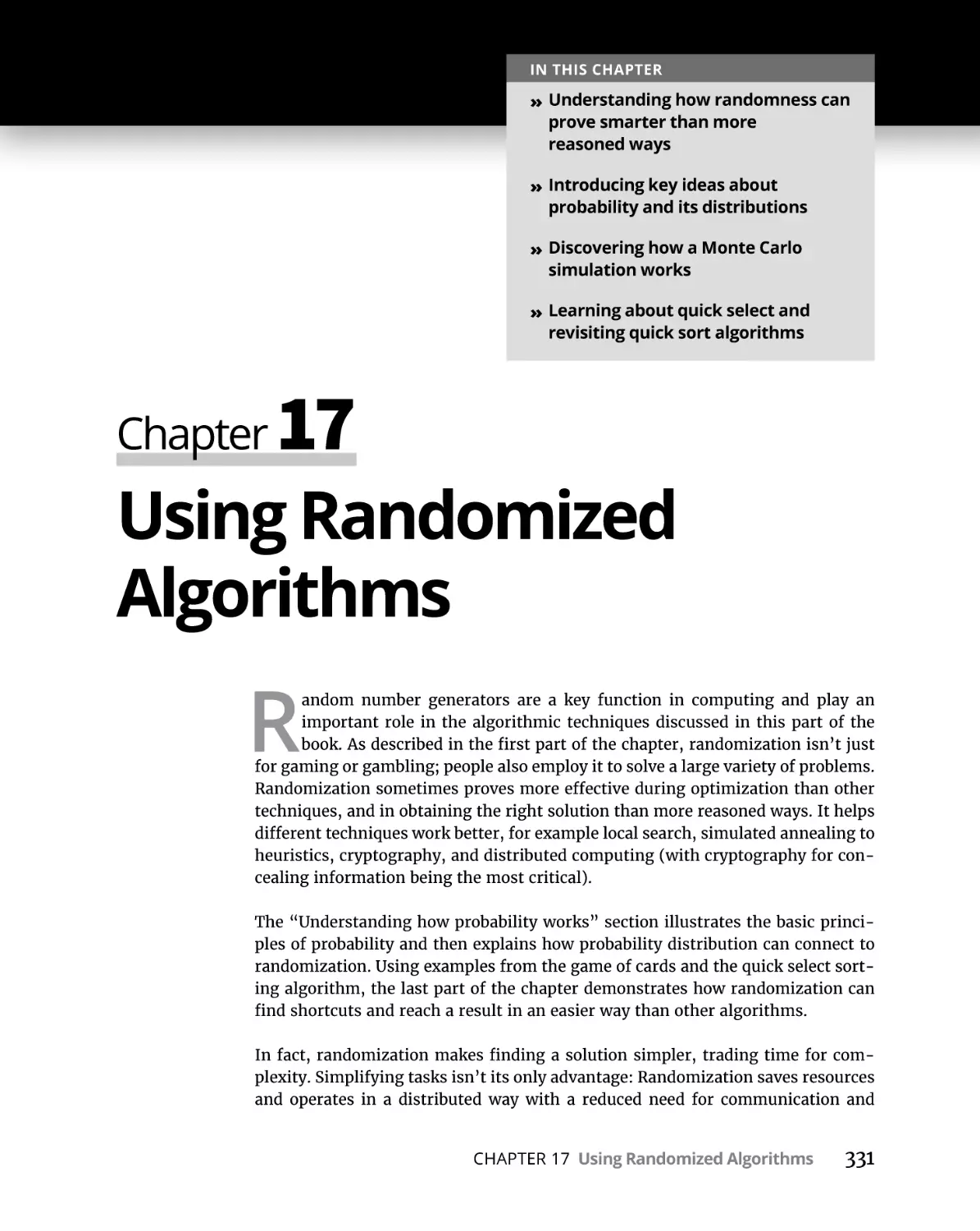 Chapter 17 Using Randomized Algorithms