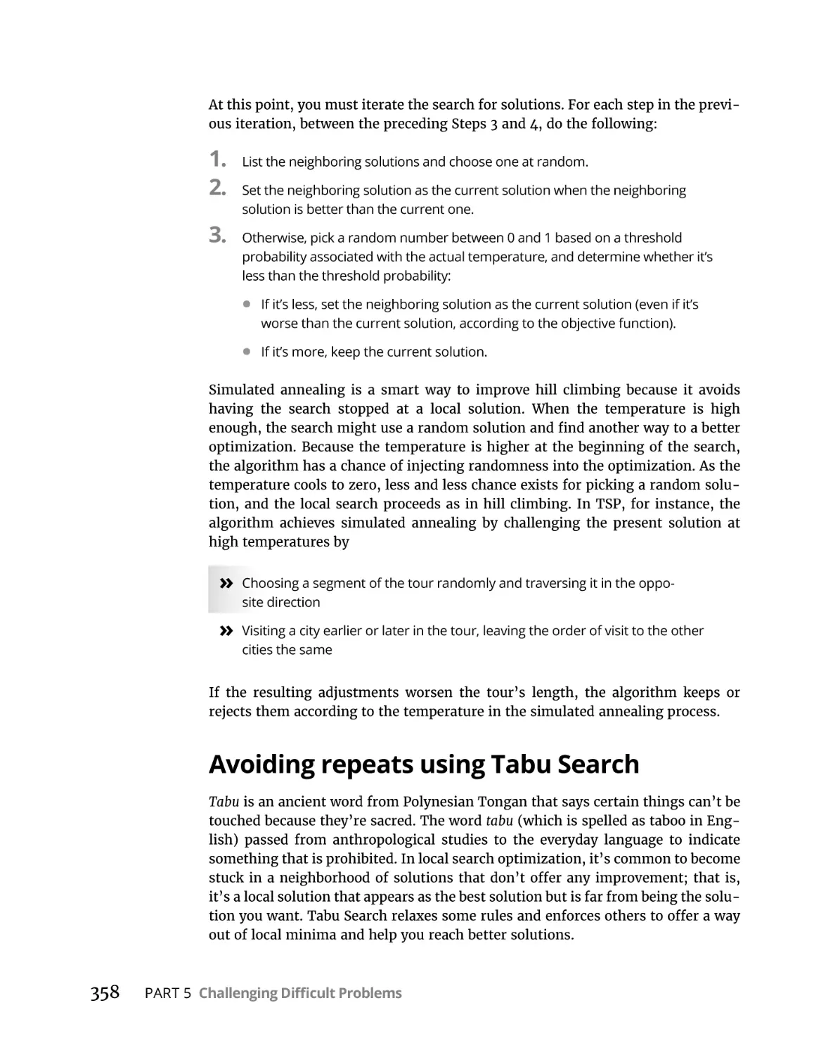 Avoiding repeats using Tabu Search