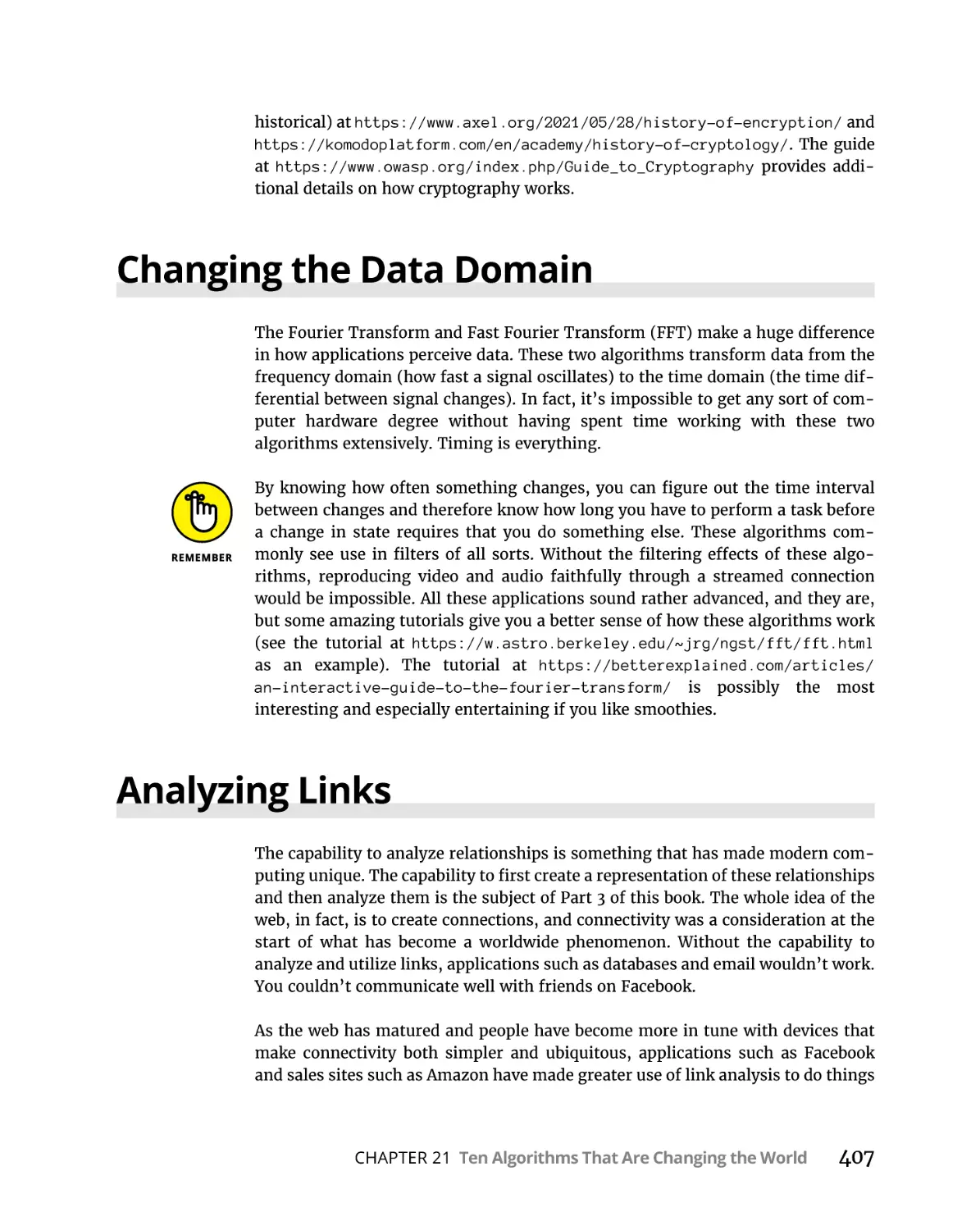 Changing the Data Domain
Analyzing Links
