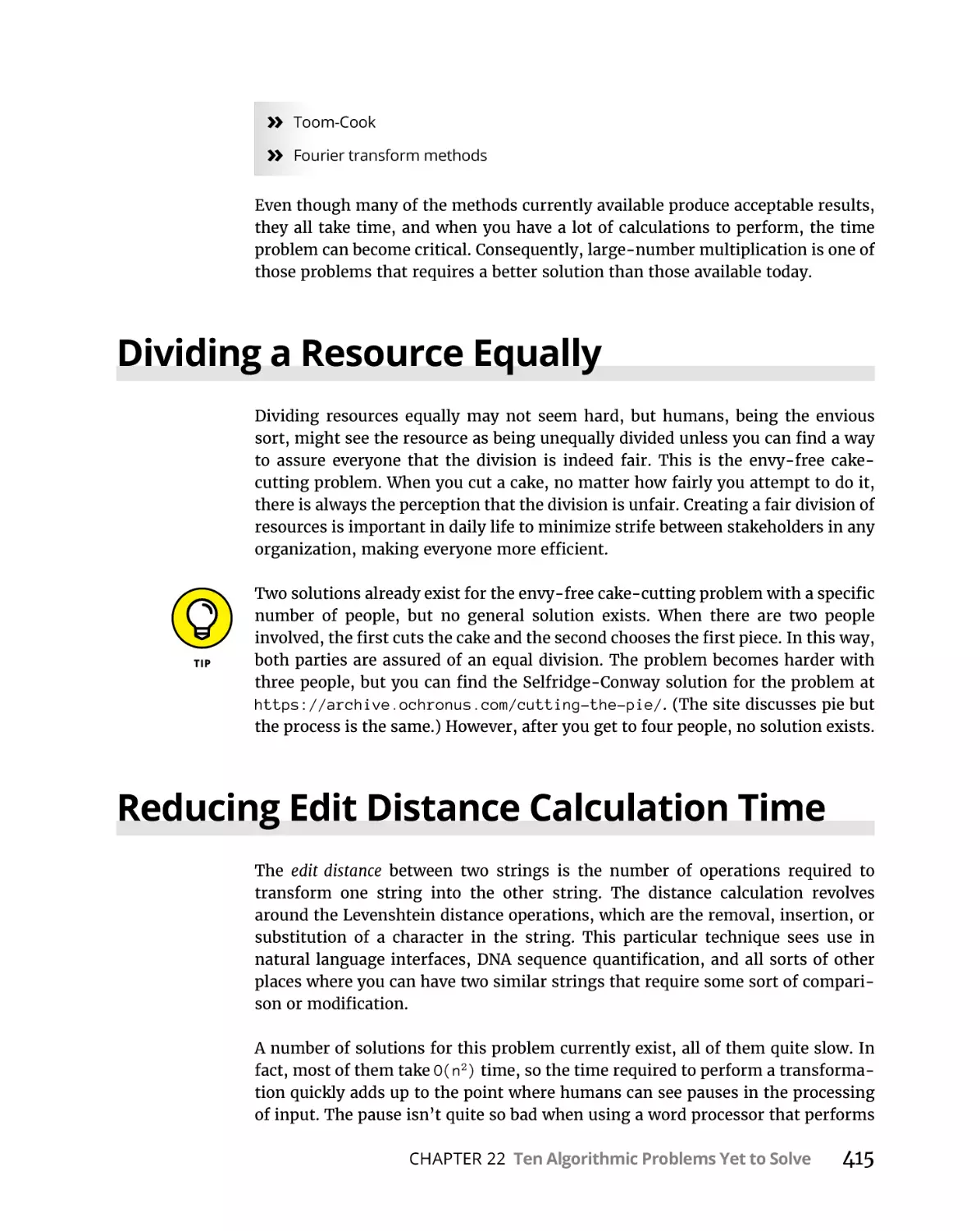 Dividing a Resource Equally
Reducing Edit Distance Calculation Time