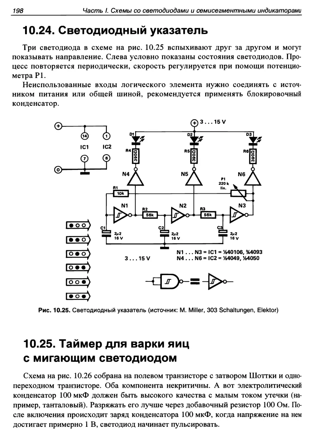 10.24. Светодиодный указатель
10.25. Таймер для варки яиц с мигающим светодиодом