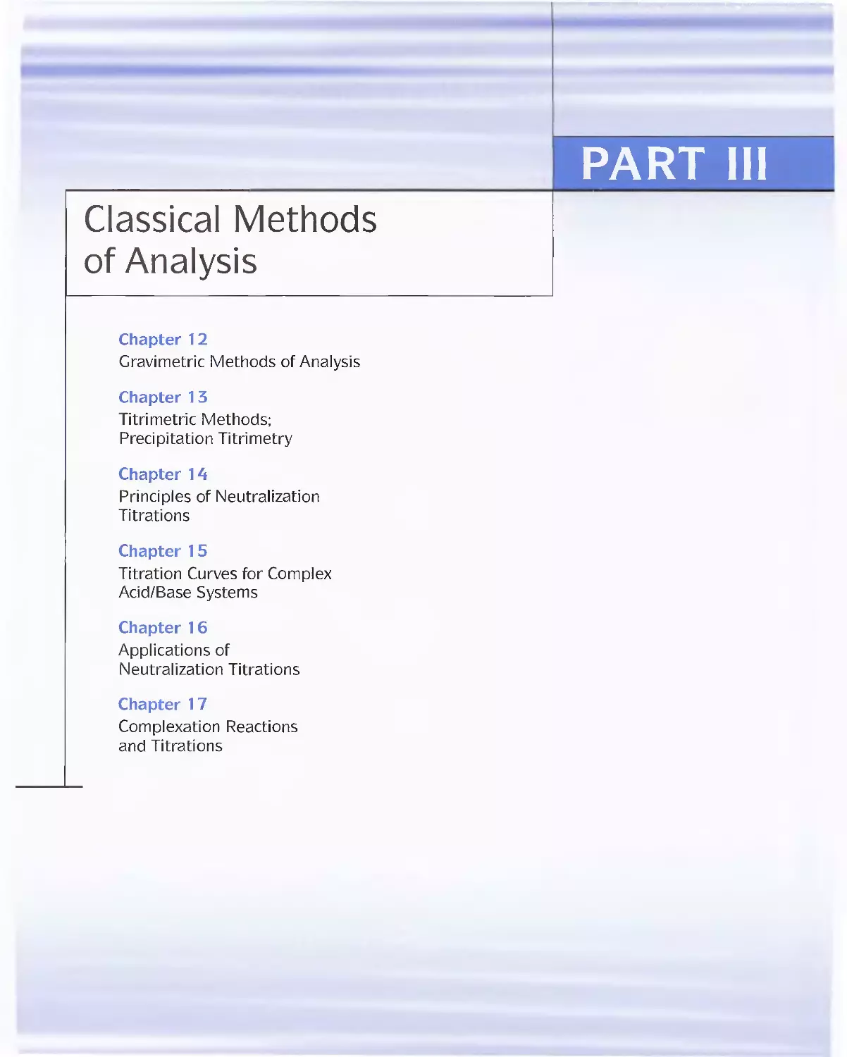 Part 3 - Classical Methods of Analysis