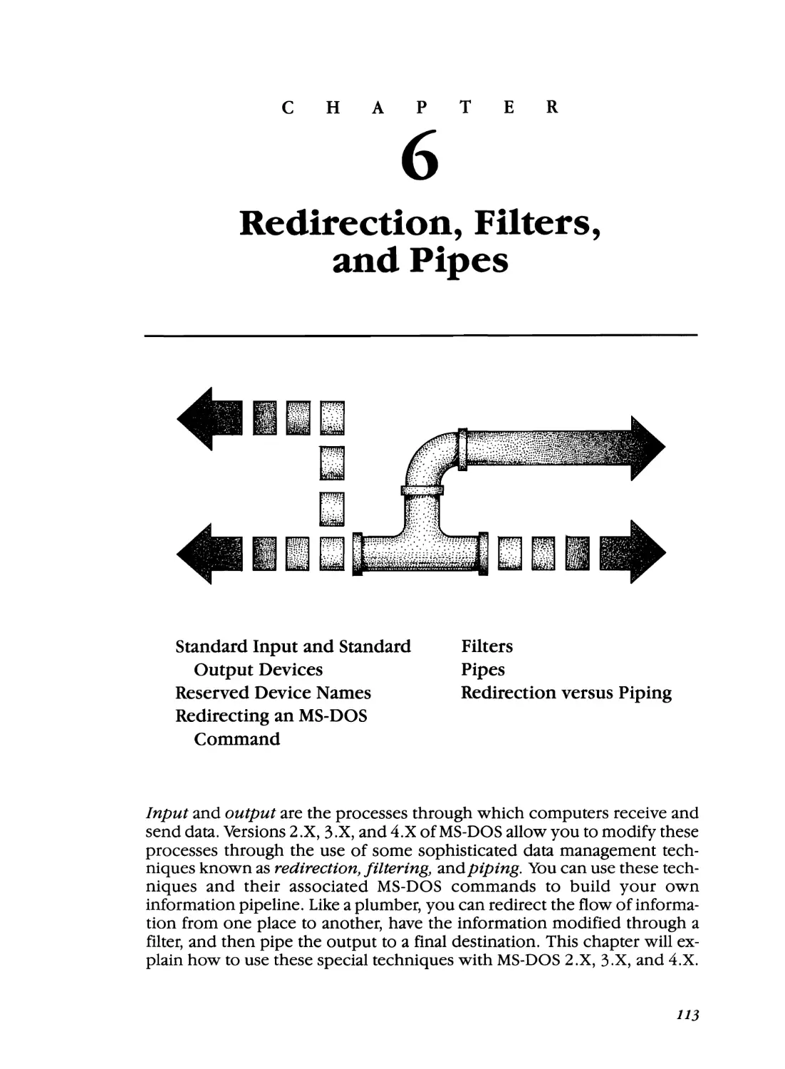 Chapter 6 - Redirection, Filters, and Pipes