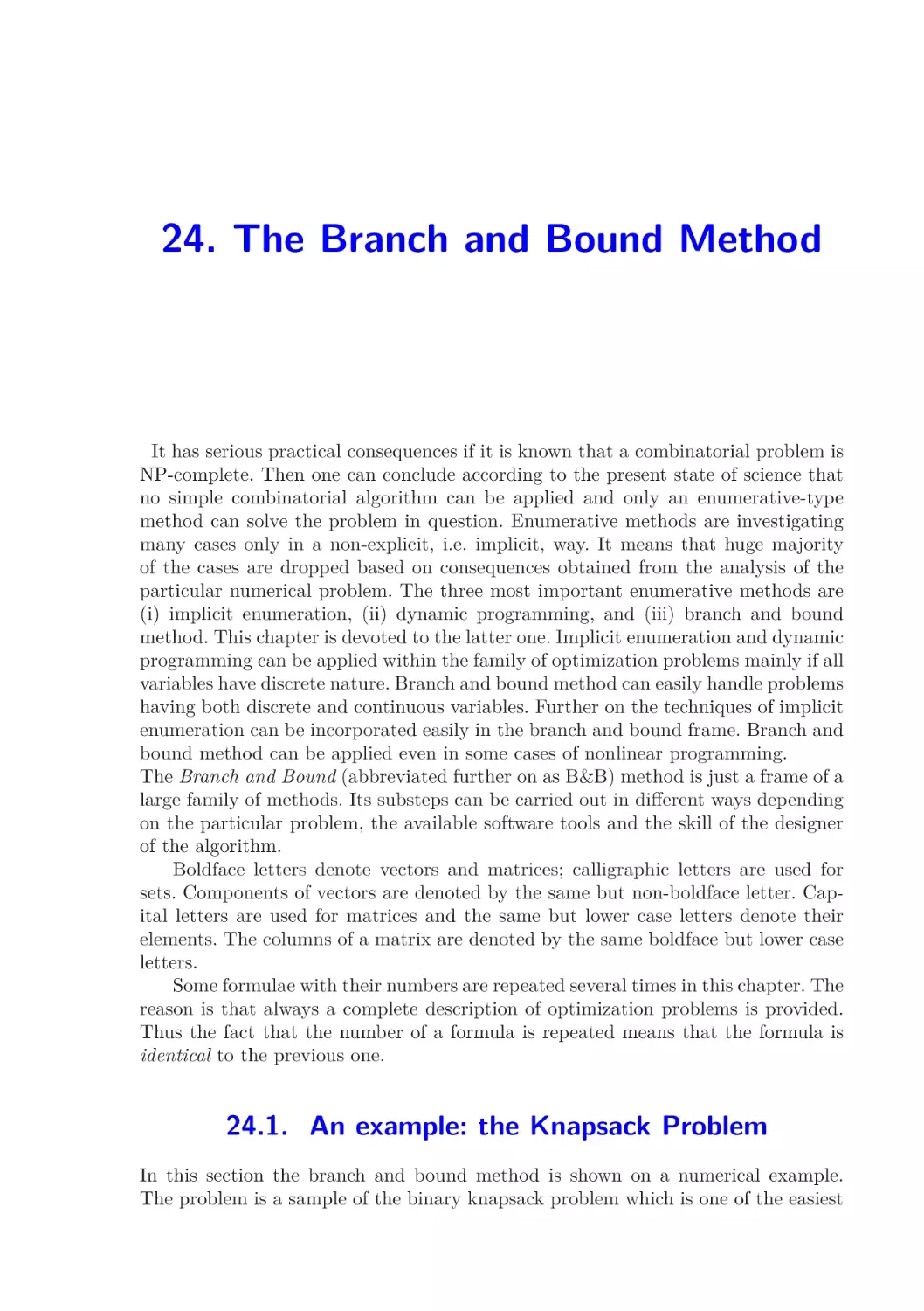 24. The Branch and Bound Method
24.1.  An example