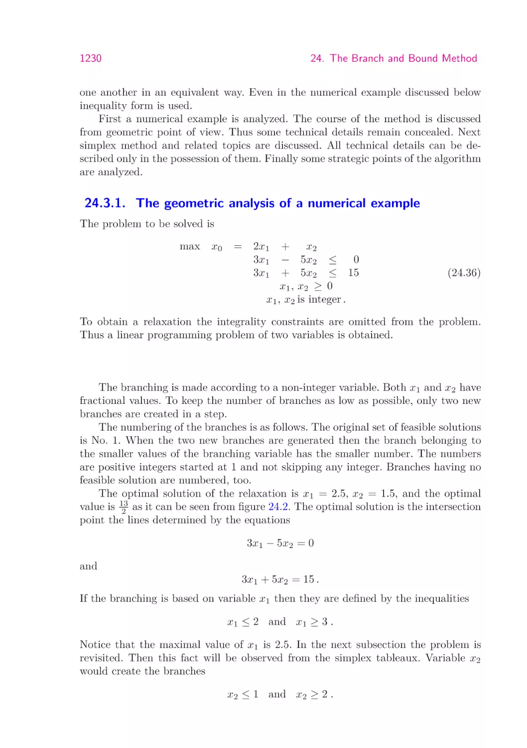 24.3.1.  The geometric analysis of a numerical example
