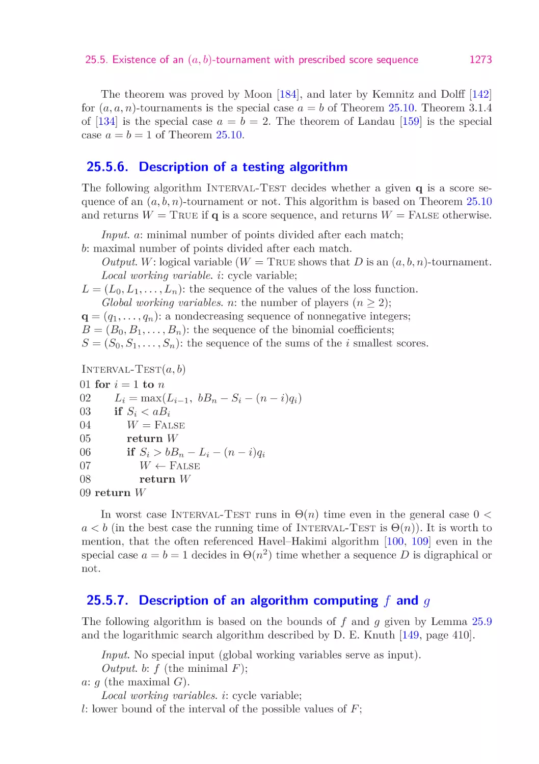 25.5.6.  Description of a testing algorithm
25.5.7.  Description of an algorithm computing f and g