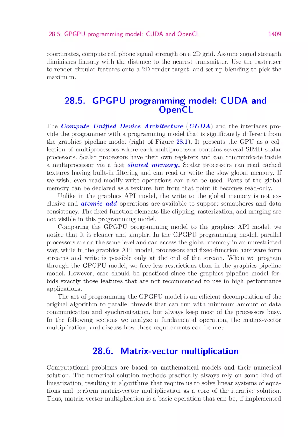 28.5.  GPGPU programming model
28.6.  Matrix-vector multiplication
