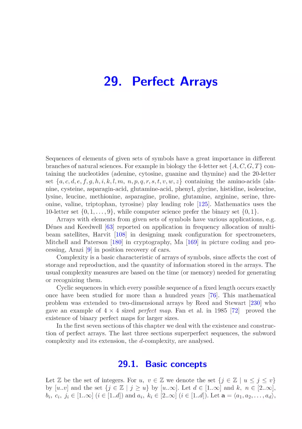 29.  Perfect Arrays
29.1.  Basic concepts