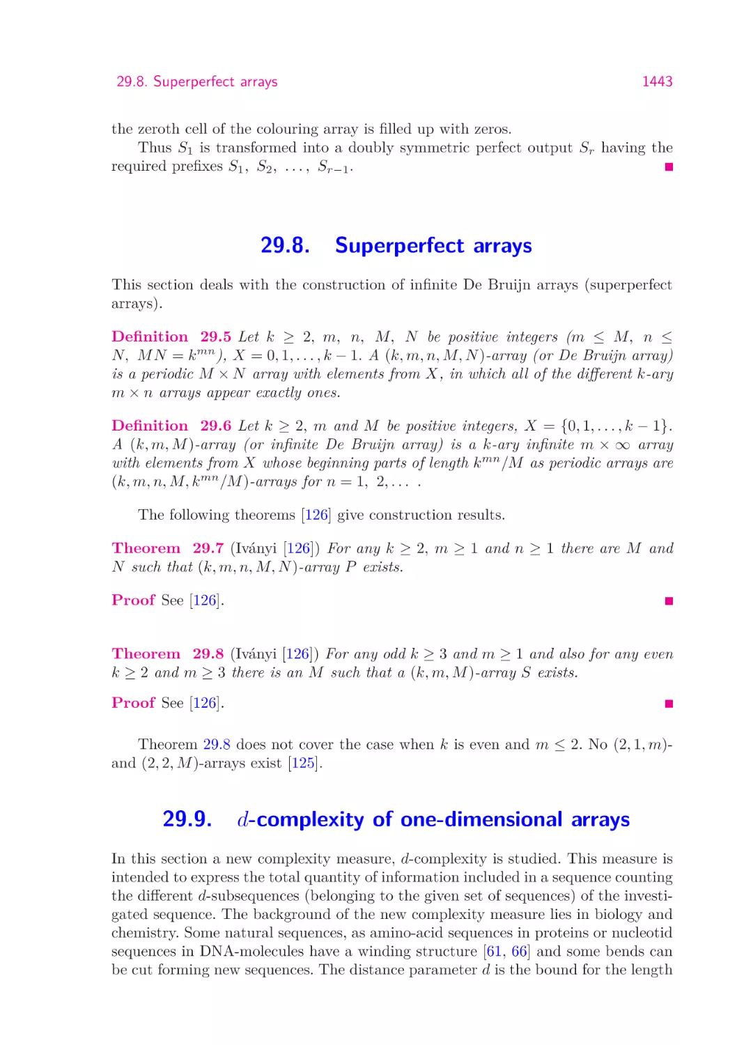 29.8.   Superperfect arrays
29.9.   d-complexity of one-dimensional arrays