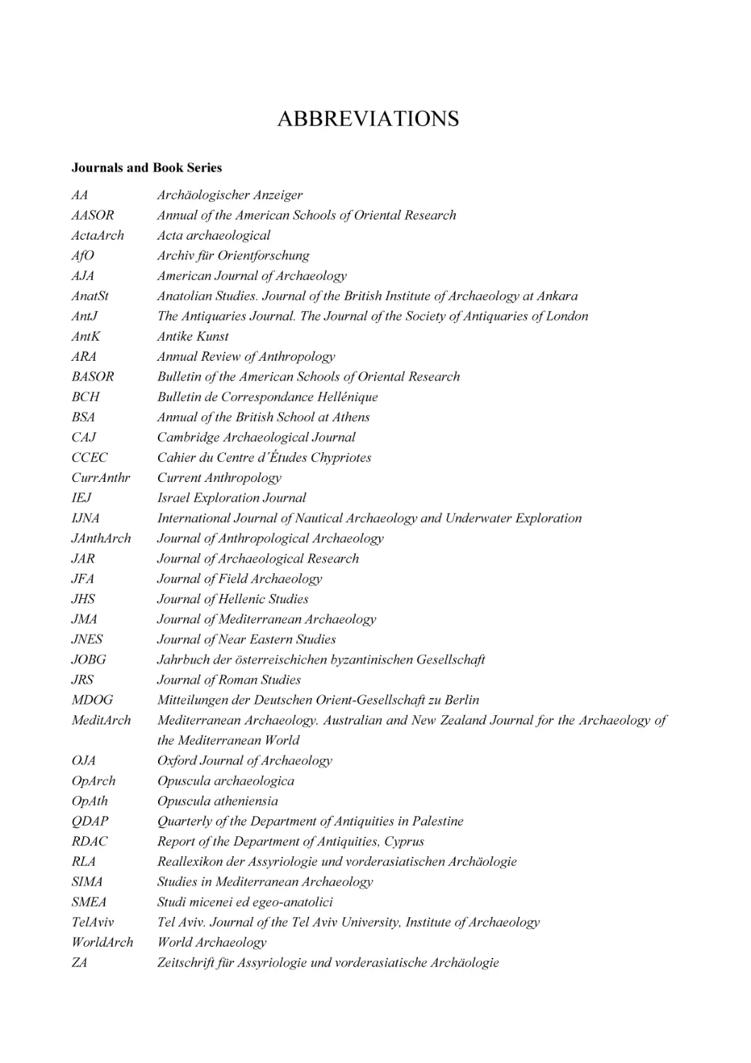 Abbreviations