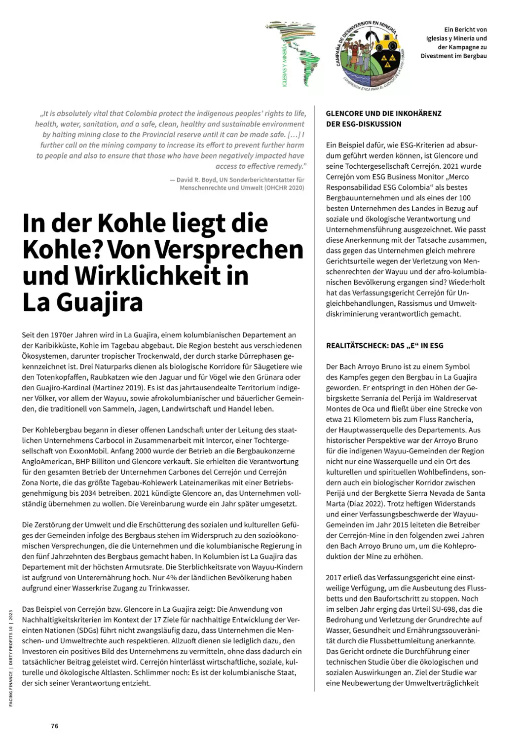 In der Kohle liegt die Kohle? Von Versprechenund Wirklichkeit inLa Guajira